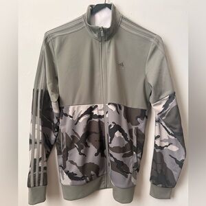 Adidas Men's Green Gray(silver pebble)Camo Track Jacket